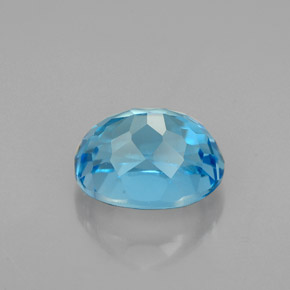 2.84캐럿 천연 스위스 블루 토파즈, 타원형 컷, 8.8×7 mm, VVS