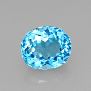 2.19캐럿 천연 스위스 블루 토파즈, 타원형 컷, 8.1×7 mm, VVS-VS