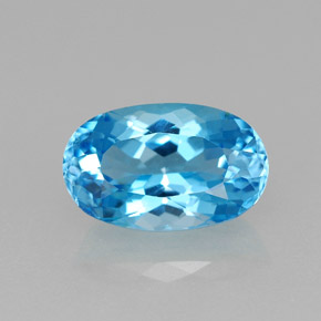 2.61캐럿 천연 스위스 블루 토파즈, 타원형 컷, 10×6.3 mm, VVS-VS