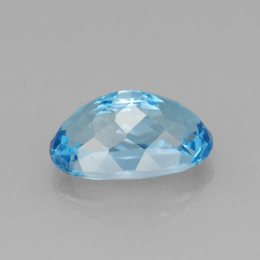 2.61캐럿 천연 스위스 블루 토파즈, 타원형 컷, 10×6.3 mm, VVS-VS