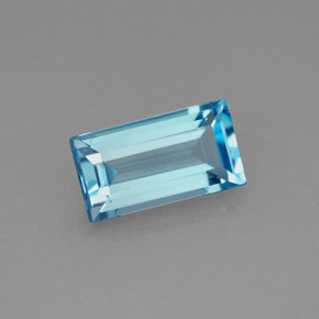 1.93캐럿 천연 스위스 블루 토파즈, 바게트, 9.6×5.2 mm, VS
