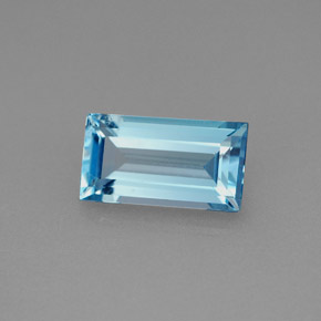 1.93캐럿 천연 스위스 블루 토파즈, 바게트, 9.6×5.2 mm, VS