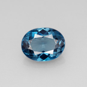 2.43캐럿 천연 런던 블루 토파즈, 타원형 컷, 9.4×7.3 mm, VVS
