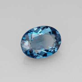 2.43캐럿 천연 런던 블루 토파즈, 타원형 컷, 9.4×7.3 mm, VVS