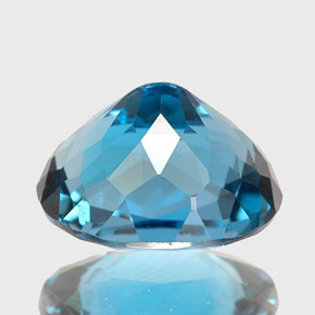2.63캐럿 천연 런던 블루 토파즈, 타원형 컷, 8.8×6.9 mm, VVS