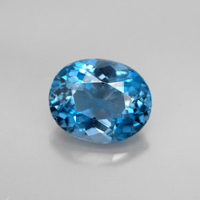 2.21캐럿 천연 런던 블루 토파즈, 타원형 컷, 8.9×7.2 mm, VVS