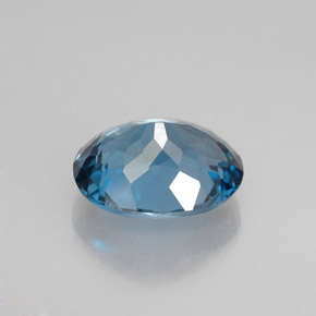 2.21캐럿 천연 런던 블루 토파즈, 타원형 컷, 8.9×7.2 mm, VVS