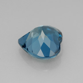 4.23캐럿 천연 런던 블루 토파즈, 하트 모양, 10×9.8 mm, VVS
