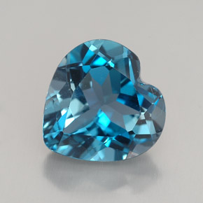 4.01캐럿 천연 런던 블루 토파즈, 하트 모양, 9.9×9.9 mm, VVS