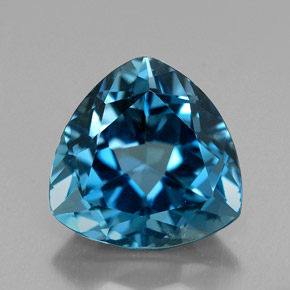6.98캐럿 천연 런던 블루 토파즈, 트릴리언, 12×11.8 mm, VVS