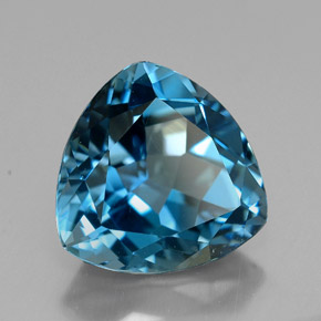 6.98캐럿 천연 런던 블루 토파즈, 트릴리언, 12×11.8 mm, VVS
