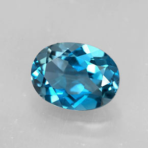1.64캐럿 천연 런던 블루 토파즈, 타원형 컷, 8.1×6.2 mm, VVS