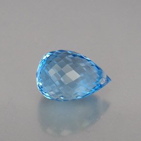 2.10캐럿 천연 스위스 블루 토파즈, 브리올레트, 8.1×5.6 mm, VVS