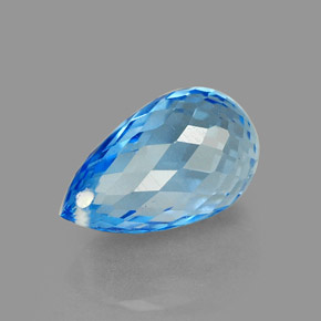 2.33캐럿 천연 스위스 블루 토파즈, 브리올레트, 9.1×5.6 mm, VVS
