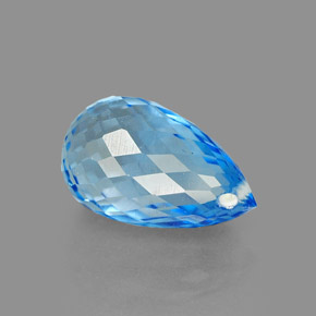 2.33캐럿 천연 스위스 블루 토파즈, 브리올레트, 9.1×5.6 mm, VVS
