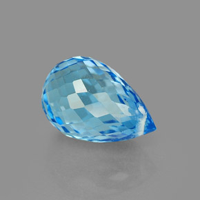 2.23캐럿 천연 스위스 블루 토파즈, 브리올레트, 8.6×5.8 mm, VVS