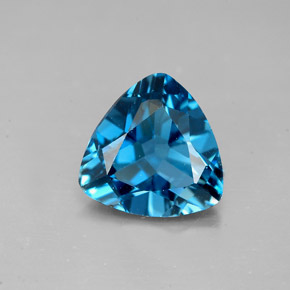 2.86캐럿 천연 런던 블루 토파즈, 트릴리언, 9.1×9 mm, VVS