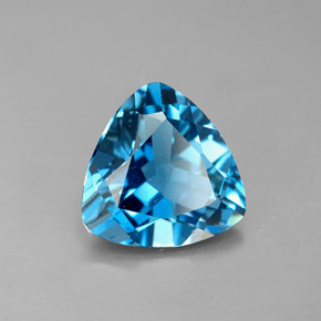 2.86캐럿 천연 런던 블루 토파즈, 트릴리언, 9.1×9 mm, VVS
