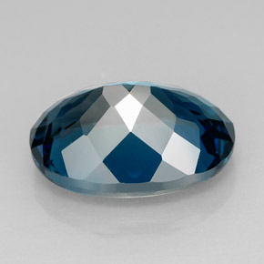 7.98캐럿 천연 런던 블루 토파즈, 타원형 컷, 14.1×10.3 mm, VVS
