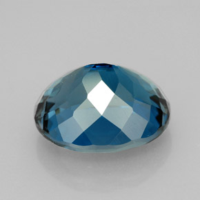 9.89캐럿 천연 런던 블루 토파즈, 타원형 컷, 13.6×11.5 mm, VVS