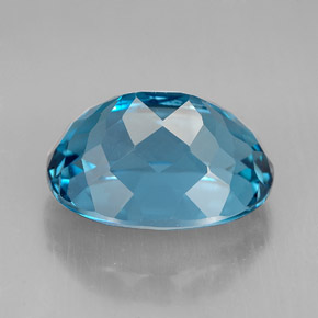 8.53캐럿 천연 런던 블루 토파즈, 타원형 컷, 13.6×10.2 mm, VVS