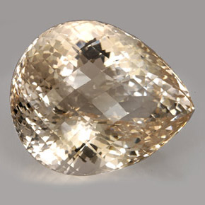 437.40캐럿 천연 라이트 샴페인 토파즈, 배 모양, 49.3×41.1 mm, IF