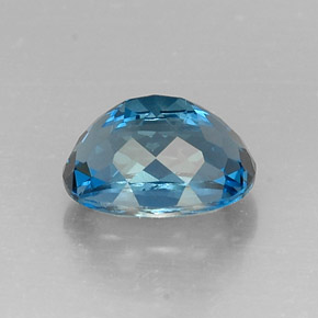 7.33캐럿 천연 런던 블루 토파즈, 타원형 컷, 12.6×9.3 mm, VVS-VS