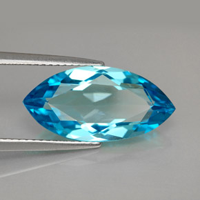 6.79캐럿 천연 스위스 블루 토파즈, 마퀴즈, 18.1×8.9 mm, VVS