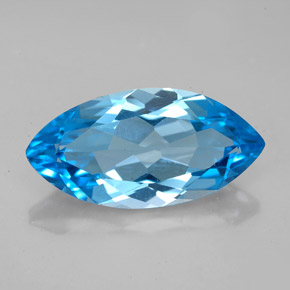 6.60캐럿 천연 스위스 블루 토파즈, 마퀴즈, 18.1×9.1 mm, IF