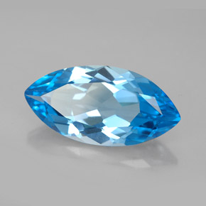 6.60캐럿 천연 스위스 블루 토파즈, 마퀴즈, 18.1×9.1 mm, IF