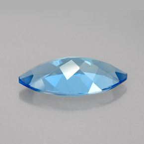 6.60캐럿 천연 스위스 블루 토파즈, 마퀴즈, 18.1×9.1 mm, IF