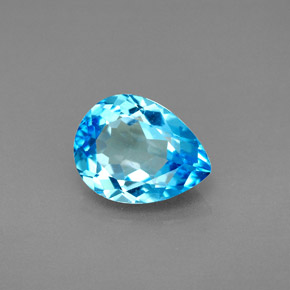 2.78캐럿 천연 스위스 블루 토파즈, 배 모양, 10.2×7.9 mm, VVS