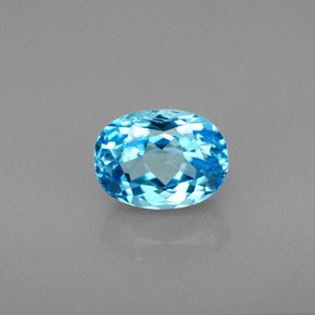 2.24캐럿 천연 스위스 블루 토파즈, 타원형 컷, 8.2×6.1 mm, VS-SI