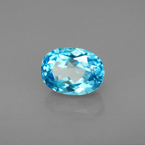 2.24캐럿 천연 스위스 블루 토파즈, 타원형 컷, 8.2×6.1 mm, VS-SI
