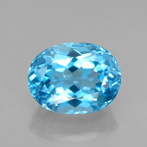 2.98캐럿 천연 스위스 블루 토파즈, 타원형 컷, 9.2×7.1 mm, VVS