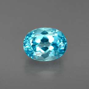 2.38캐럿 천연 스위스 블루 토파즈, 타원형 컷, 8.3×6.3 mm, VVS