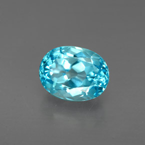 2.38캐럿 천연 스위스 블루 토파즈, 타원형 컷, 8.3×6.3 mm, VVS