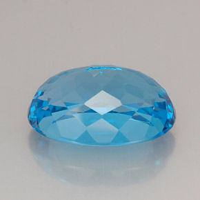 25.42캐럿 천연 스위스 블루 토파즈, 타원형 컷, 20.5×14.5 mm, IF