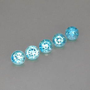 캐럿 천연 스위스 블루 토파즈 보석, 라운드 컷, 5.14 mm, VVS-VS
