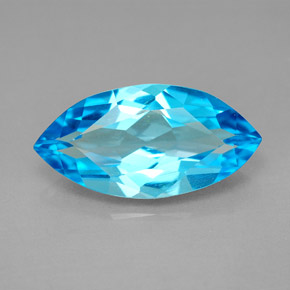 6.46캐럿 천연 스위스 블루 토파즈, 마퀴즈, 18.1×9.1 mm, VVS-VS