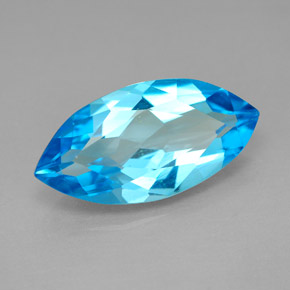 6.46캐럿 천연 스위스 블루 토파즈, 마퀴즈, 18.1×9.1 mm, VVS-VS