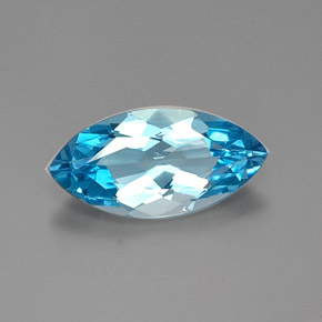 4.90캐럿 천연 스위스 블루 토파즈, 마퀴즈, 17.1×8.5 mm, VVS