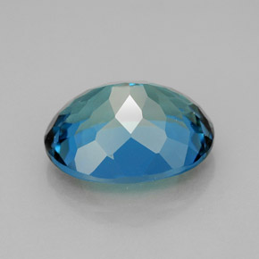 7.73캐럿 천연 런던 블루 토파즈, 타원형 컷, 13.3×10.5 mm, VVS