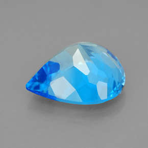 7.72캐럿 천연 스위스 블루 토파즈, 배 모양, 13.7×12.2 mm, VVS
