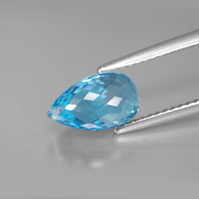 2.91캐럿 천연 스위스 블루 토파즈, 브리올레트, 9.9×6 mm, VVS