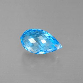 2.51캐럿 천연 스위스 블루 토파즈, 브리올레트, 9.7×5.7 mm, VVS