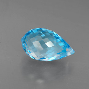 2.75캐럿 천연 스위스 블루 토파즈, 브리올레트, 10.1×6 mm, VVS