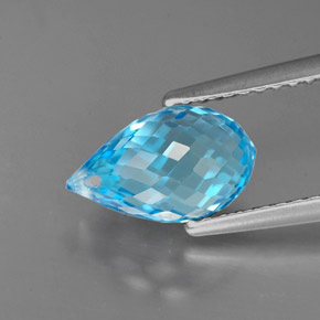 2.75캐럿 천연 스위스 블루 토파즈, 브리올레트, 10.1×6 mm, VVS