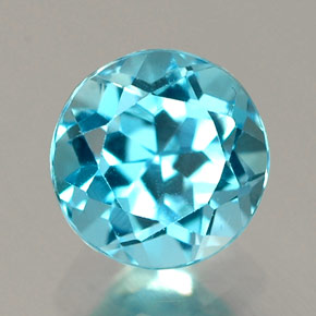 1.12캐럿 천연 스위스 블루 토파즈, 라운드 컷, 5.95 mm, IF