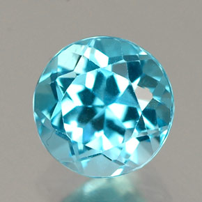 1.12캐럿 천연 스위스 블루 토파즈, 라운드 컷, 5.95 mm, IF